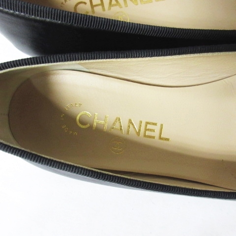 シャネル CHANEL バレエ フラットシューズ ぺたんこ 靴 リボン ココ