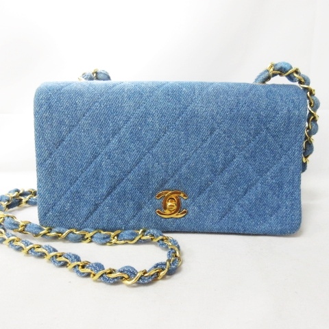 シャネル CHANEL 美品 デニム マトラッセ ミニ ショルダーバッグ 1番台