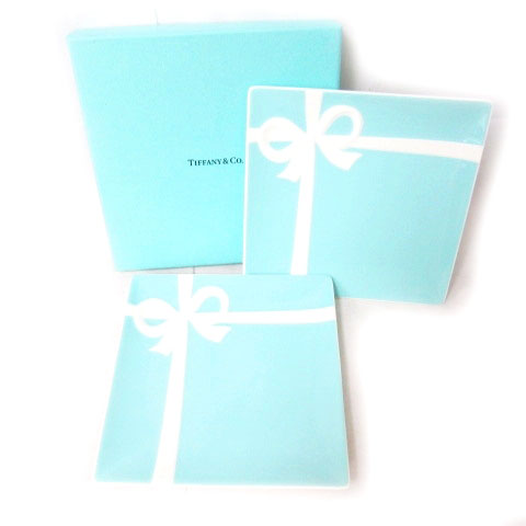 未使用品 ティファニー Tiffany Co ブルーボックス リボン プレート 皿 2枚 セット 箱付き 0301 その他 098 ベクトルパーク