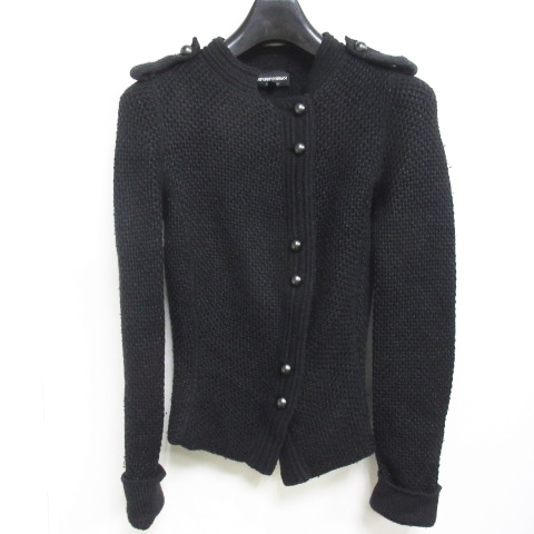 エンポリオアルマーニ Emporio Armani ニット ジャケット エポーレット アシンメトリー ブラック 黒 38 0307 Ibs50 レディース 098 ベクトルパーク