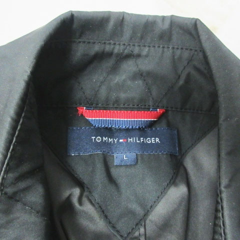 トミーヒルフィガー Tommy Hilfiger スプリングコート 丸襟 ジャケット ブルゾン シングル ブラック 黒 L 0708 Ibs60 メンズ 098 ベクトルパーク