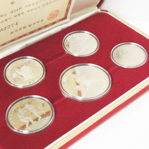 美品 1988年 ソウルオリンピック 記念硬貨 メダル 5枚セット 10000 