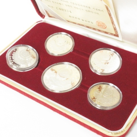 美品 1988年 ソウルオリンピック 記念硬貨 メダル 5枚セット 10000 