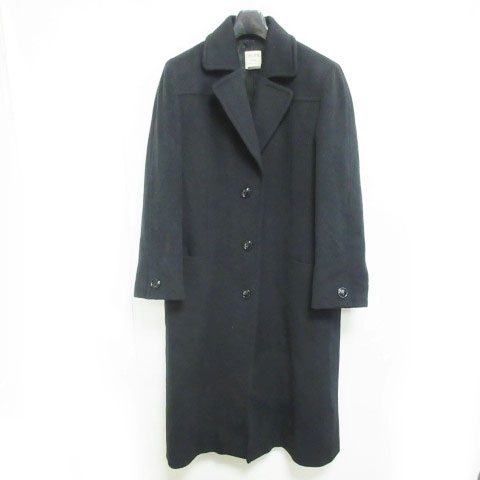 セリーヌ Celine チェスターコート オールド ヴィンテージ ロゴボタン ウール ロング丈 黒 38 0805 Ibs70 レディース 098 ベクトルパーク