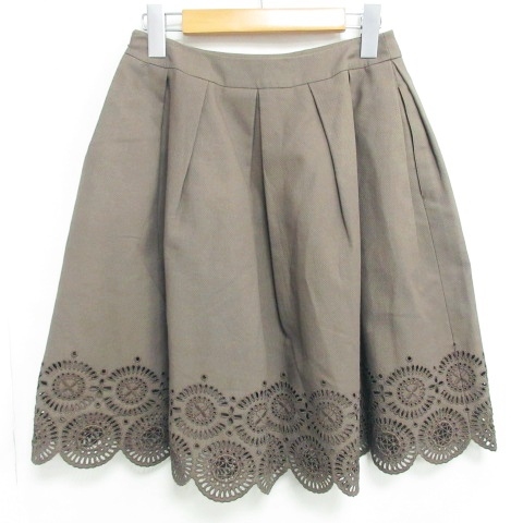ルネ Rene Basic 美品 フレアスカート レース 刺繍 装飾 茶 ベージュ 系 36 約sサイズ Ibs74 0911 レディース 098 ベクトルパーク ルネ Rene Basic 美品 フレアスカート レース 刺繍 装飾 茶 ベージュ 系 36 約sサイズ Ibs74 0911 レディース 098 ベクトルパーク
