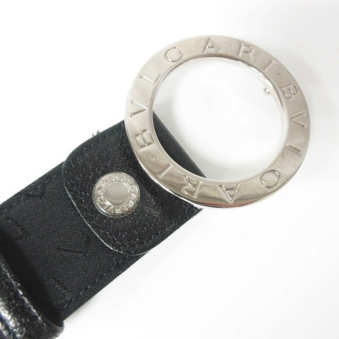 ブルガリ BVLGARI 美品 ロゴマニアベルト ロゴバックル ジャガード 総  