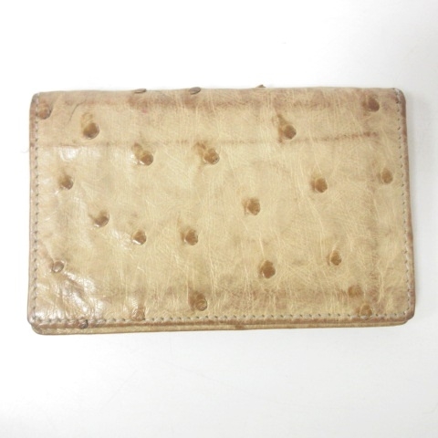 トゥモローランド Tomorrowland Crocolux 別注 カードケース オーストリッチ 二つ折り パスケース ベージュ 0217 Rrr レディース 098 ベクトルパーク