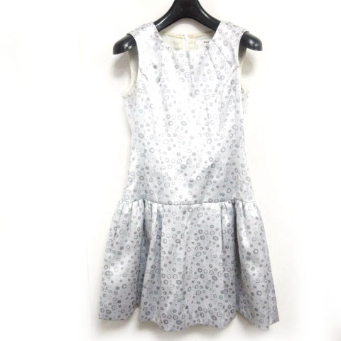 ルネ Rene ワンピース ノースリーブ ジャガード フレア 総柄 ブルーグレー 34 10 Rrr レディース 098 ベクトルパーク