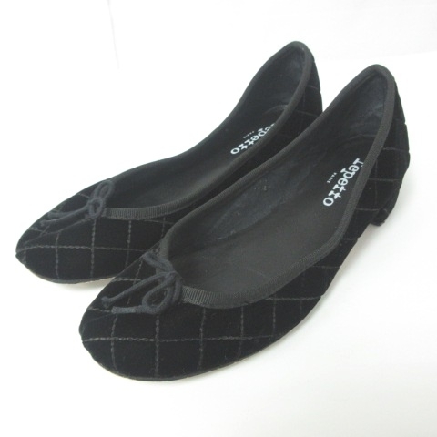 レペット Repetto キルティング パンプス シューズ ヒール ベロア  