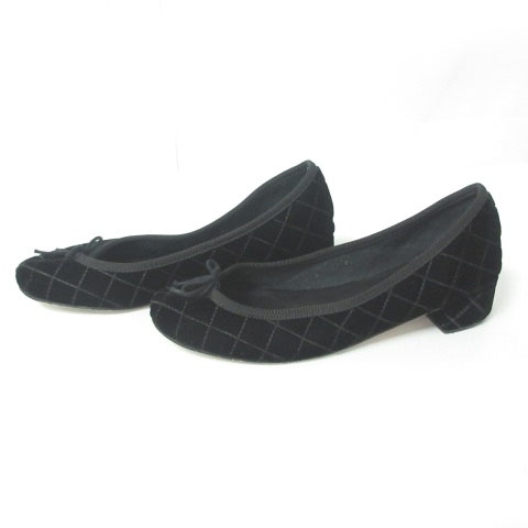 レペット Repetto キルティング パンプス シューズ ヒール ベロア  