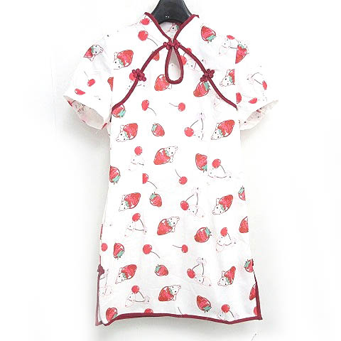 未使用品 To Alice チャイナ風 ワンピース 半袖 ウサギ柄 白 S 0110 Rrr レディース 098 ベクトルパーク