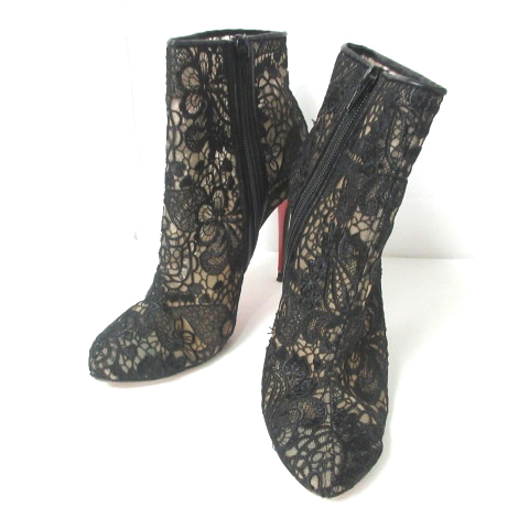 クリスチャンルブタン Christian louboutin レース ショートブーツ 