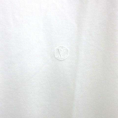 ルイヴィトン LOUIS VUITTON ロゴ刺繍 Tシャツ Vネック 無地 サークルロゴ RM182Q 国内正規 ホワイト 白 M 1028 メンズ ルイヴィトン LOUIS VUITTON ロゴ刺繍 Tシャツ Vネック 無地 サークルロゴ RM182Q 国内正規 ホワイト 白 M 1028 メンズ