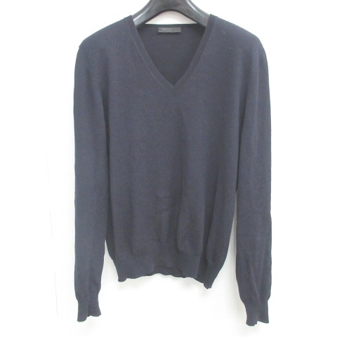 PRADA Vネック ニット 48 セーター 黒 ブラック プラダ