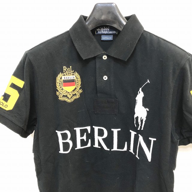 ポロ バイ ラルフローレン Polo by Ralph Lauren 都市シリーズ ビッグポニー BERLIN 半袖 ポロシャツ 半袖 黒 ブラック  L RRR 0211 メンズ