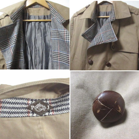 ポール ジョー Paul Joe トレンチコート ベージュ 襟チェック 日本サイズl相当 Usm Fr50 It48 コットン ベルト Rrr X メンズ 098 ベクトルパーク