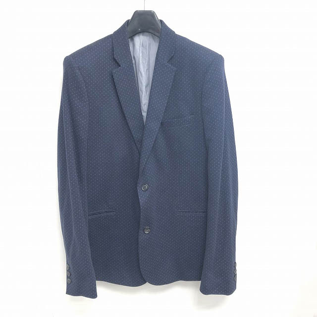 ポール ジョー Paul Joe コットンポリ テーラードジャケット ブレザー 2b センターベント 紺 ネイビー M Rrr 1119 メンズ 098 ベクトルパーク
