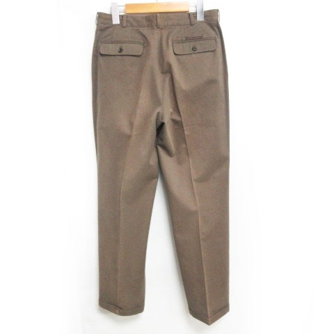 パパス Papas チノパン コットンパンツ スラックス カシミヤ混 裏地 ネクタイ柄 総柄 茶 ブラウン 48 M 1123 メンズ 098 ベクトルパーク