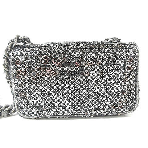 シャネル CHANEL ミニ ショルダーバッグ スパンコール チェーン 斜 