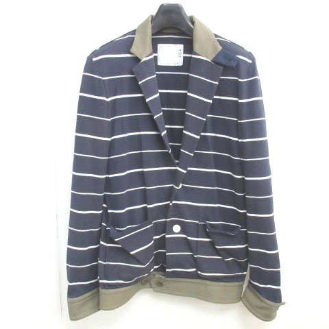サカイ Sacai ボーダー ジャケット 襟付きシャツ 13 m ネイビー カーキ 2 12 Stk メンズ 098 ベクトルパーク サカイ Sacai ボーダー ジャケット 襟付きシャツ 13 m ネイビー カーキ 2 12 Stk メンズ 098 ベクトルパーク