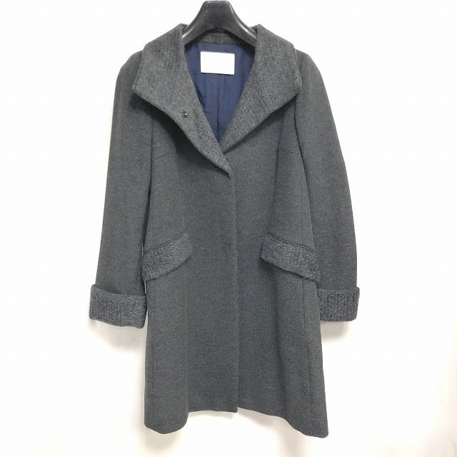 ボールジー Ballsey トゥモローランド カシミヤ混 メルトン スタンドカラーコート グレー 38 1227 レディース 098 ベクトルパーク