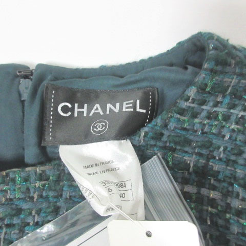 在庫一掃最安挑戦 シャネル Chanel 12a ツイード ワンピース ひざ丈 長袖 パッチワークモチーフ デザイン P443v 40 人気の Sylvaniatownshippolice Com