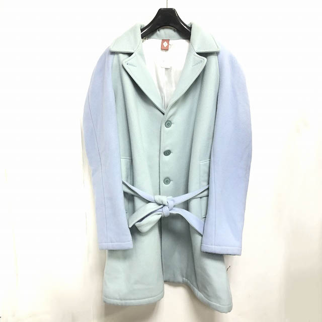 未使用品 ピガール Pigalle Coat Raglan ウール 中綿コート 青 ミントブルー S 0112 メンズ 098 ベクトルパーク