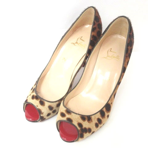 クリスチャンルブタン Christian louboutin ハラコ パンプス ヒール 