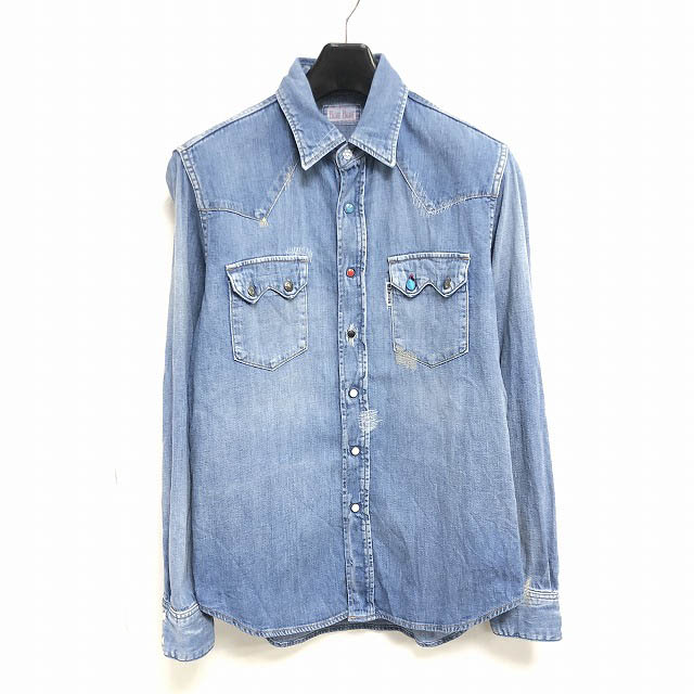 ブルーブルー Blue Blue ライトデニム オールドスクール ウエスタンシャツ 青 ブルー 2 0212 メンズ 098 ベクトルパーク
