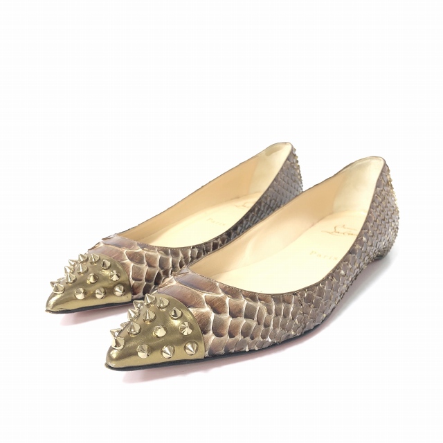クリスチャンルブタン Christian louboutin パイソン スタッズ 