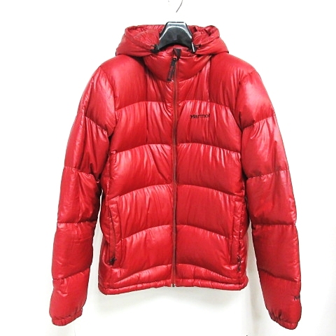 マーモット MARMOT ダウンジャケット フード M-3 レッド 赤 L 0415 