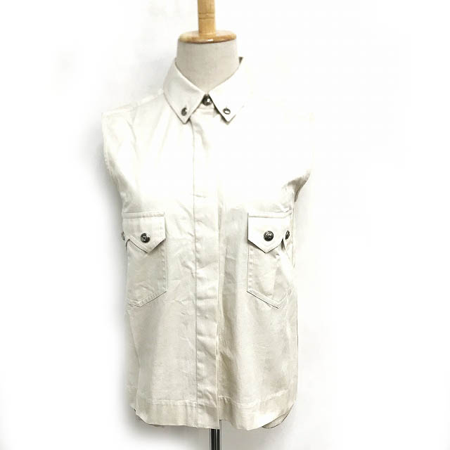 シャネル CHANEL ヴィンテージ ノースリーブシャツ ブラウス 銀釦 ココ  