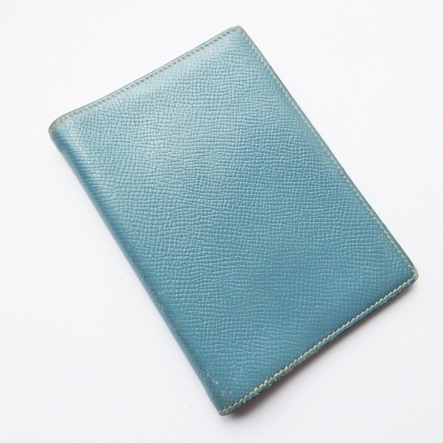 エルメス HERMES アジェンダ GM ミニ 手帳カバー □D 2000年製 ブルー 
