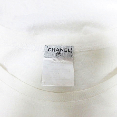 シャネル Chanel 07p スパンコール ワッペン 半袖 ｔシャツ カットソー ホワイト 白 50 0608 Ecr6 レディース 098 ベクトルパーク