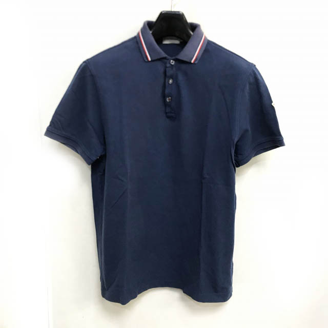 モンクレール Moncler Maglia Polo Manica Corta ポロシャツ 半袖 鹿の子 ワンポイント 紺 ネイビー M 0614 メンズ 098 ベクトルパーク
