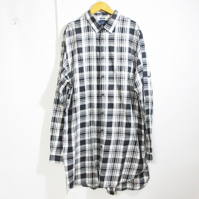ザラマン Zara Man ロング丈 チェックシャツ 長袖 オーバーサイズ 黒系 Xl 0629 Nvw メンズ 098 ベクトルパーク
