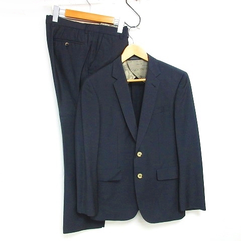 ポールスミス Paul Smith Cerruti社itravel 裏地世界地図柄 シルク モヘヤ スーツ セットアップ ビジネス フォーマル ジャケット スラックス ネイビー M 0621 メンズ 098 ベクトルパーク