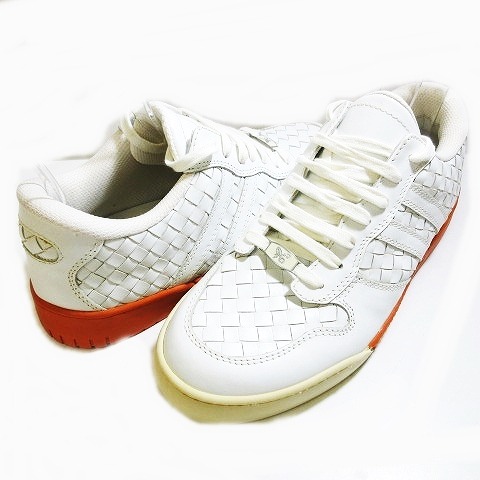 ボッテガヴェネタ Bottega Veneta 美品 イントレチャート スニーカー シューズ 靴 ホワイト 41 06 Ecr8 メンズ 098 ベクトルパーク