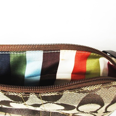 コーチ COACH 40757 シグネチャー ハンドバッグ ポーチ 総柄 ブラウン