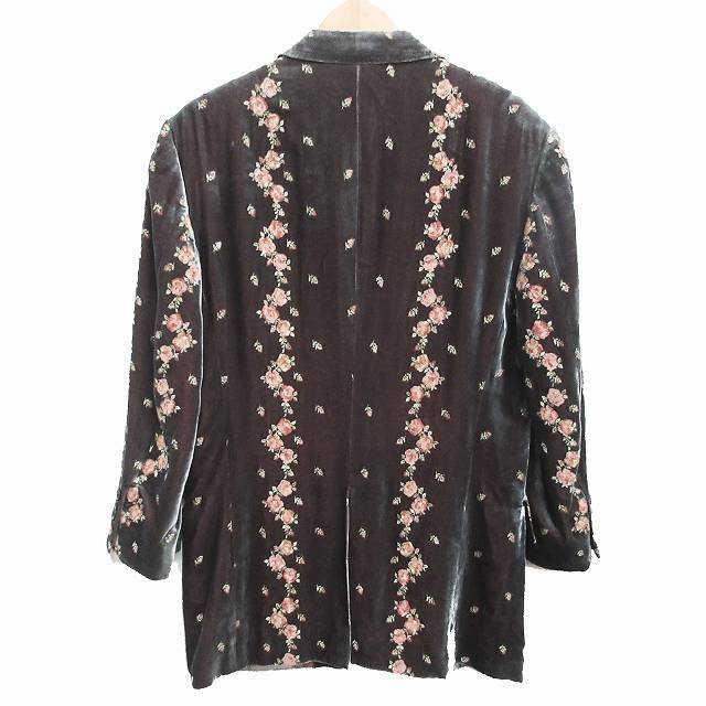 ポールスミス PAUL SMITH シルク混 花柄 ベロア テーラードジャケット 