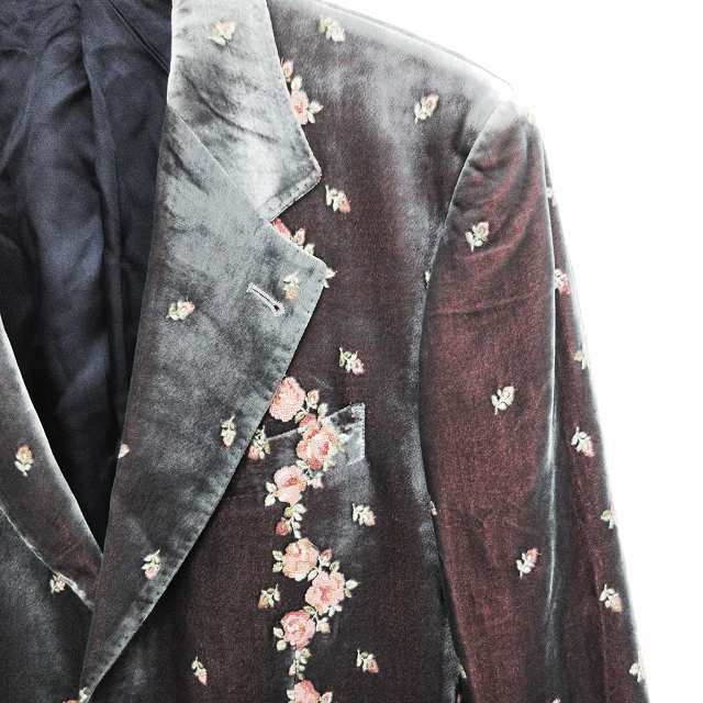 ポールスミス PAUL SMITH シルク混 花柄 ベロア テーラードジャケット 