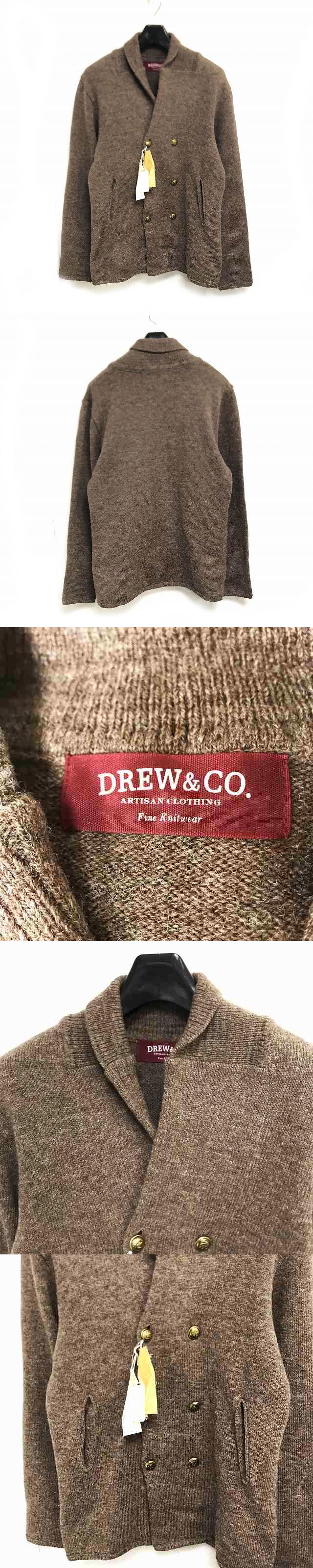激安単価で 未使用品 ドリューアンドコー Drew Co ウール ニット ジャケット 金釦 ショールカラー ダブル 茶 ブラウン M Ibo16 1022 メンズ 高知インター店 Www Veenaproducts Com