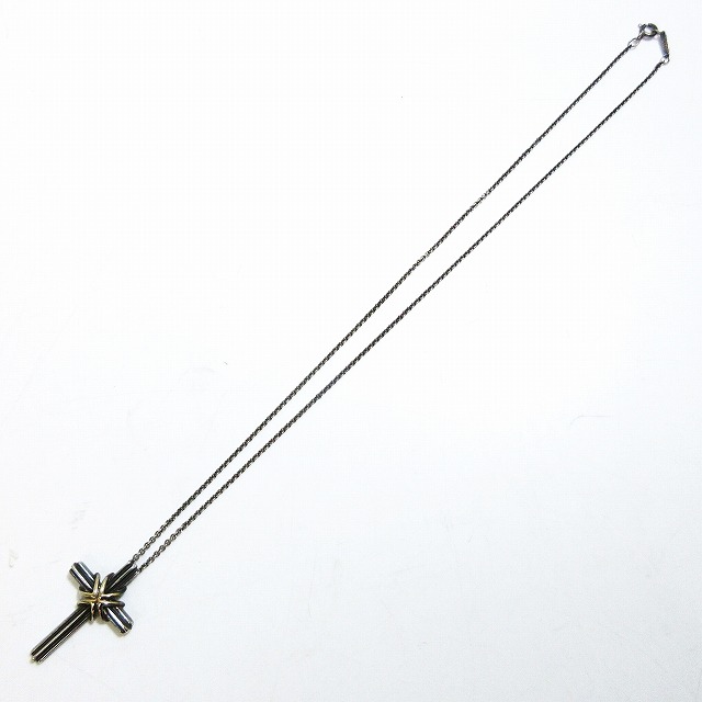 美品 オールドティファニー シグネチャークロス コンビ シルバー k18 41223263-1_wm.jpg