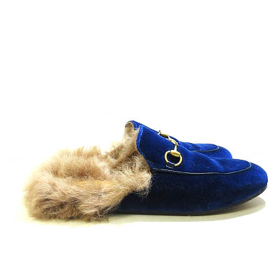 グッチ GUCCI ビット サンダル ローファー ファー付 プリンスタウン  