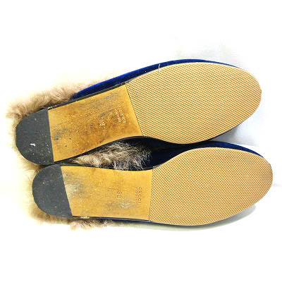 グッチ GUCCI ビット サンダル ローファー ファー付 プリンスタウン  