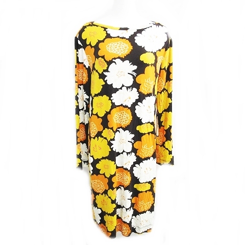 マリメッコ marimekko Harriet Fall Dress Orange Flowers レーヨン  