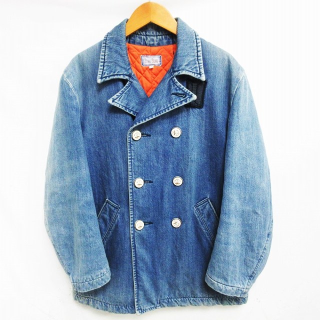 ブルーブルー Blue Blue ヴィンテージ デニム Pコート ジャケット ミドル丈 ダブルブレスト イカリ釦 アメカジ インディゴ 1 0422 Ibo22 メンズ 098 ベクトルパーク