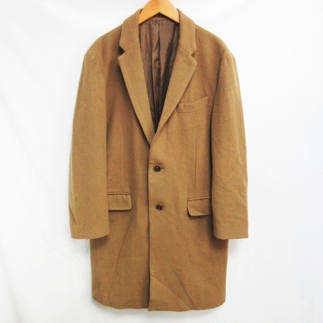 アダムエロペ Adam Et Rope 近年モデル Gmo 1708 B カシミヤ混 チェスターコート ジャケット 羽織り 上着 無地 ウール 2b バックスリット 裏地付き キャメル L Ibo22 0424 メンズ 098 ベクトルパーク