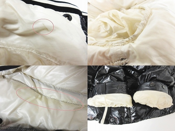 モンクレール MONCLER 45300 50 54078 クインシー QUINCY ダウンジャケット コート ブルゾン 羽織り 上着 ナイロン スナップボタン ワンポイント ロゴワッペン フード付 ブラック 黒 小さいサイズ 00 XXS相当 IBO22 0424 レディース