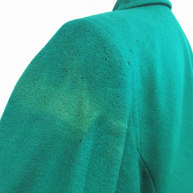 イヴサンローラン YVES SAINT LAURENT ヴィンテージ 90s ウール ロングコート オーバーサイズ ジャケット 無地 グリーン 緑 M 0525 IBO23 レディース